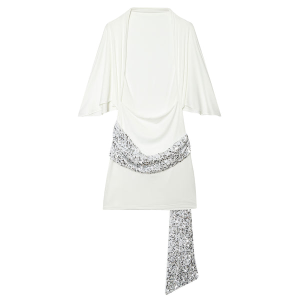 Bead patchwork short dress
