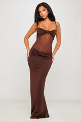 Nina Maxi Dress -Brown