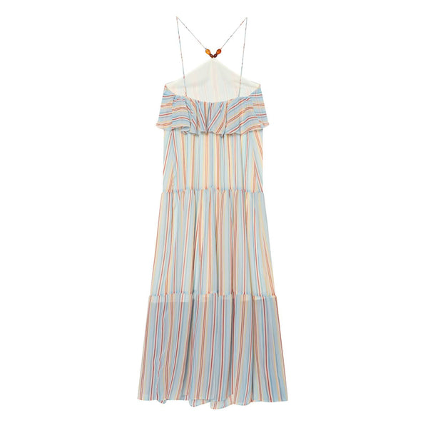Ruffled bohemian halter dress