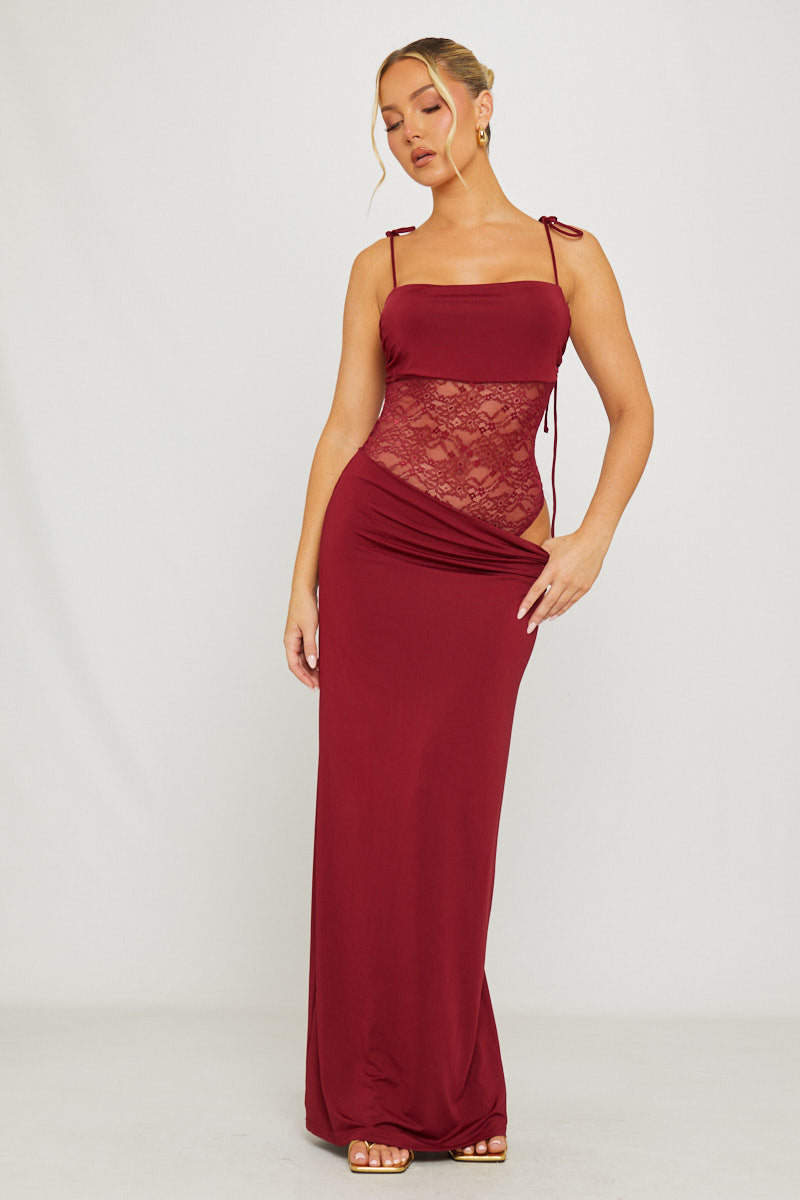 Freya Maxi Dress -Burgundy