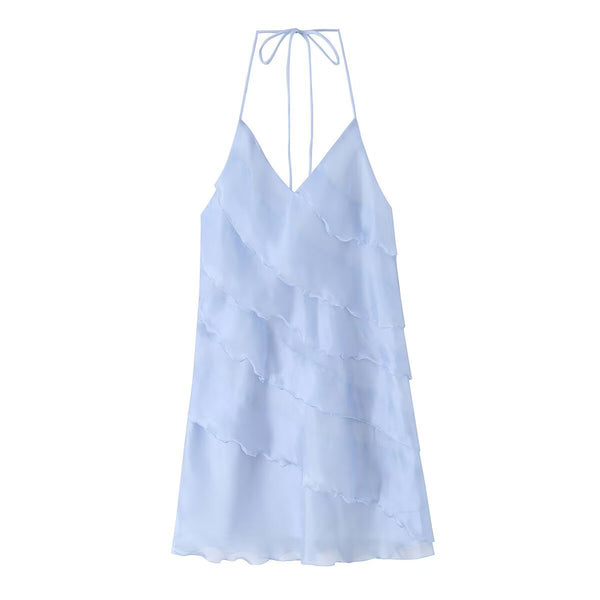 Backless chiffon camisole dress