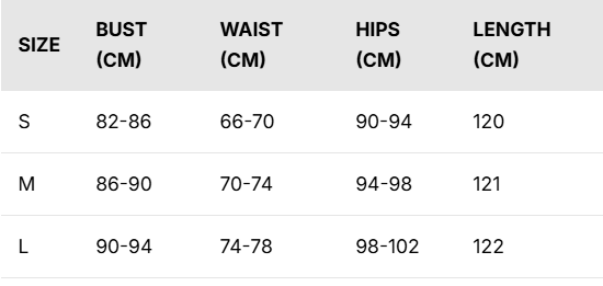 Size chart for Ella Slim Flocking Long Sleeve Halter Dress