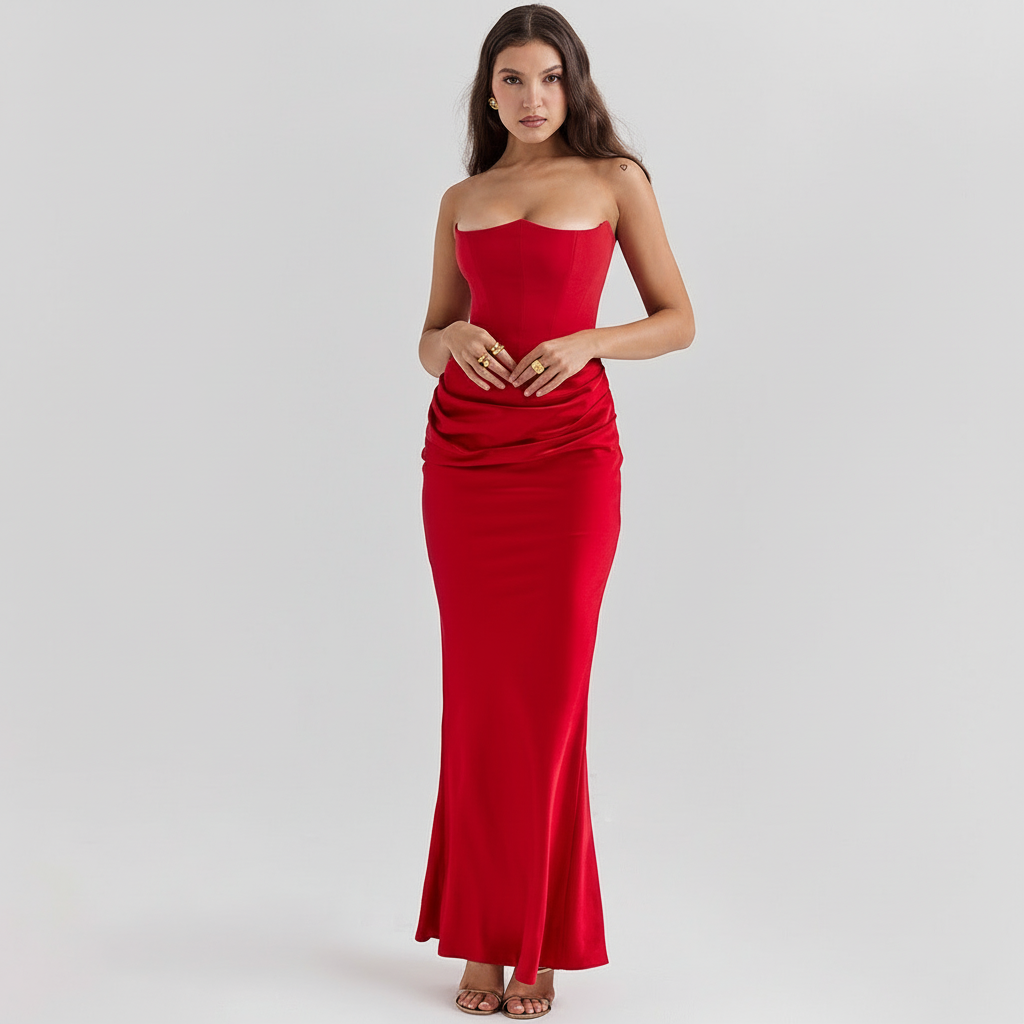 Aurora Strapless Backless Maxi Dress